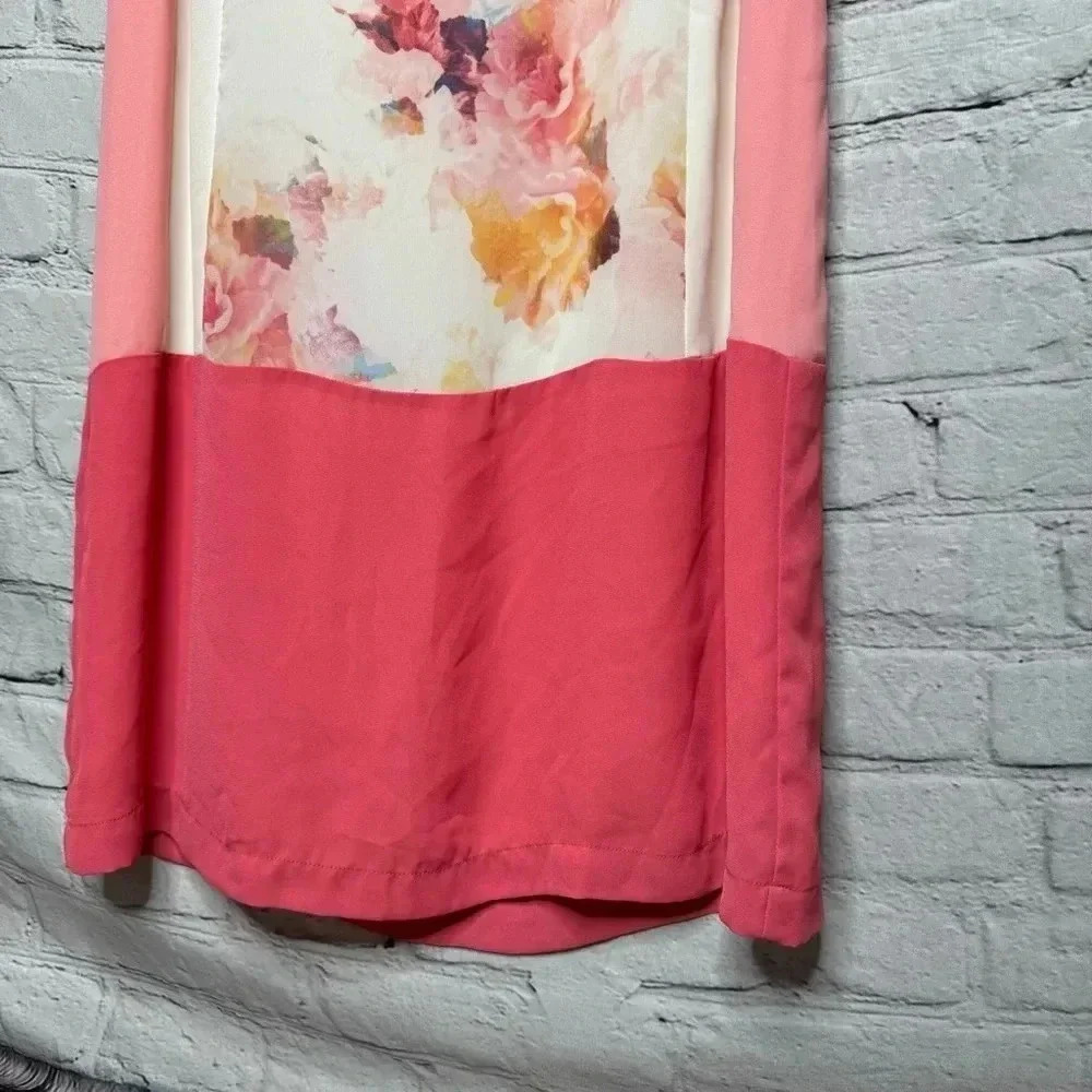 Dalia Pink Floral Crewneck Shift Dress Women’s size 6 - Picture 3 of 10
